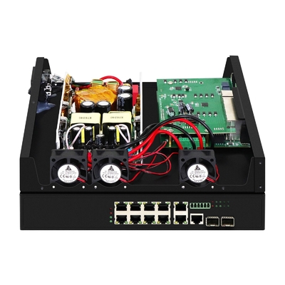 8 Port Poe Switch dengan 90W yang dikelola 2*2.5Gb port SFP + 2 port combo POE fiber switch