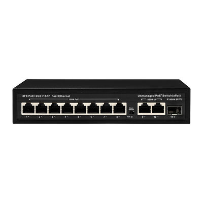 8 Port POE Switch dengan Daya 120W dan Transmisi 250m untuk CCTV - Unmanaged Fiber Optic POE Switch
