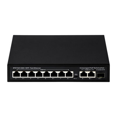 8 Port POE Switch dengan Daya 120W dan Transmisi 250m untuk CCTV - Unmanaged Fiber Optic POE Switch