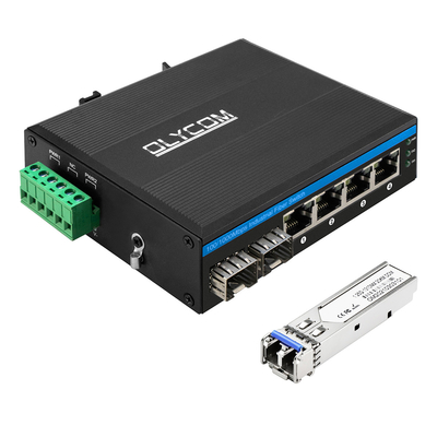 6-Port Industrial Network Switch Dengan 2 Serat Dan 4 Port Auto-MDI/MDIX RJ45