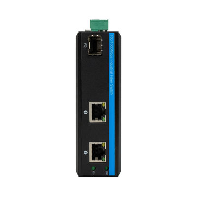 Mini Gigabit 2RJ45+SFP Poe Switch Konverter Media Serat Optik Luar Ruang