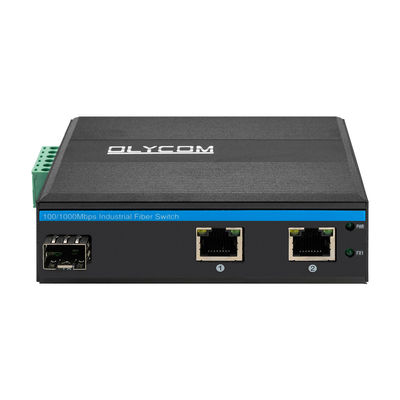 Mini Gigabit 2RJ45+SFP Poe Switch Konverter Media Serat Optik Luar Ruang
