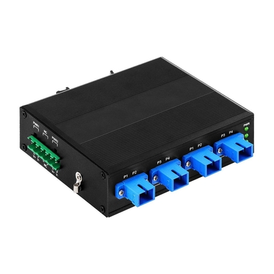 4 Saluran Industrial Optical Bypass Switch D2X2B Din Rail DC24V Input SM/MM Untuk Gagal Daya