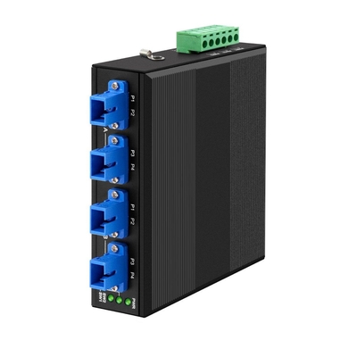 4 Saluran Industrial Optical Bypass Switch D2X2B Din Rail DC24V Input SM/MM Untuk Gagal Daya