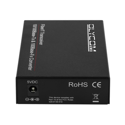 OEM ODM 10/100/1000M gigabit Konektor SC Mode Tunggal Serat Ganda 60KM Konverter Media Serat