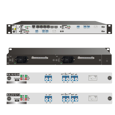 Erbium Doped Fiber Amplifier Perangkat EDFA Penguat Sinyal Optik Sistem Sasis 1U