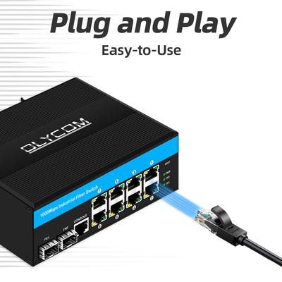 10port Gigabit 10/100/1000mbps L2 Managed POE Switch Dengan 2 Sfp Untuk Outdoor