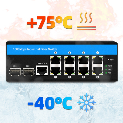 10port Gigabit 10/100/1000mbps L2 Managed POE Switch Dengan 2 Sfp Untuk Outdoor