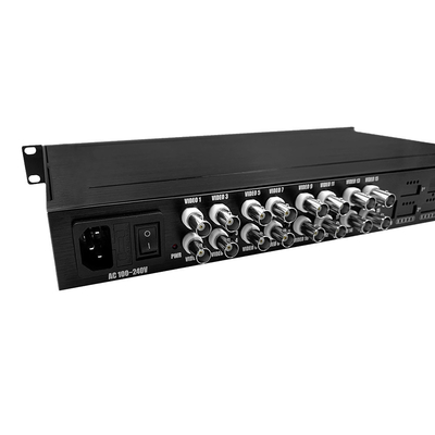 16 Port AHD/CVI/TVI Video Converter HD 1080P Pada Single Mode Fiber Optics AC 220V Input