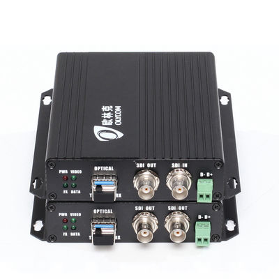 1080P HD SDI Video Fiber Extender Optical Converter Single Mode 20km Dengan Loopout Lokal 12V