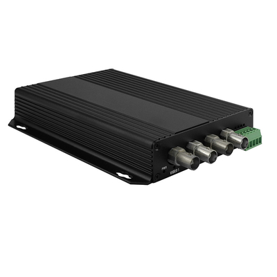 CVI TVI Audio Video Digital Optical Converter 4 Port Industrial Monitoring Hitam