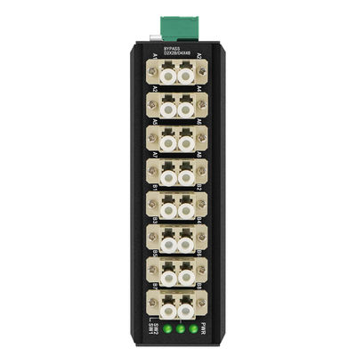 Modul Bypass Serat Optik Multimode 8 Port Konektor LC DIN Dipasang 12V 24V CE