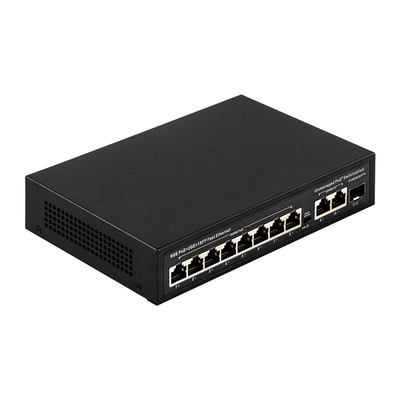 Sakelar POE Tidak Terkelola 120W 8 PoE 10/100/1000Mbps + 2 LAN 10/100/1000Mbps + 1SFP 100/1000M