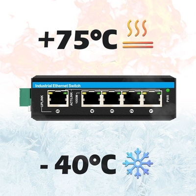 Mini 5 port Industrial Ethernet switch 4 RJ45 port ke 1 uplink RJ45 gigabit switch tidak dikelola dc12v/24v input