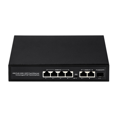 1000Mbps 4*RJ45+2 port uplink +1*SFP Network Gigabit POE Switch Gigabit Unmanaged Ethernet Fiber Switch