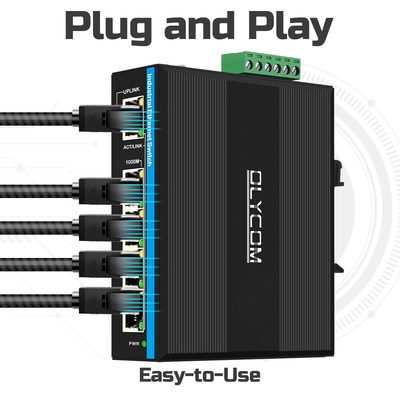 Daya surya UPS PoE Switch Gigabit Jaringan 120W DC12V/DC24V/DC48V Input Tidak dikelola
