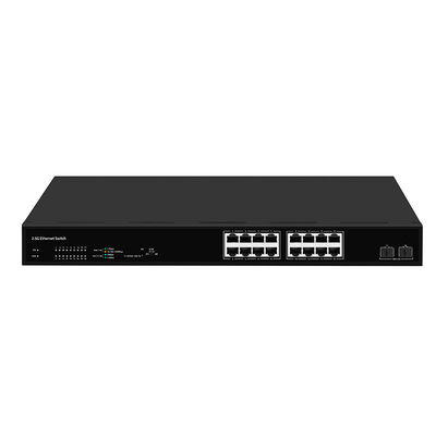 16 Port 2.5G Ethernet Switch Dengan 10G Fiber Uplinks Unmanaged Fanless AC Powered
