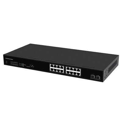 16 Port 2.5G Ethernet Switch Dengan 10G Fiber Uplinks Unmanaged Fanless AC Powered
