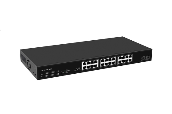 24 Port Network Switch 100M/1G/2.5G Ethernet 1G/2.5G/10G Fiber Tidak Dikelola Dengan FAN