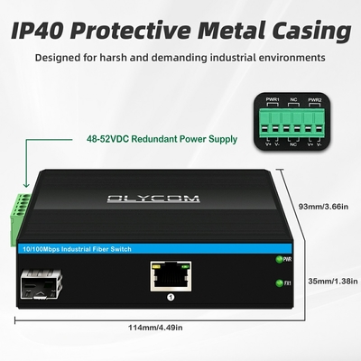 10/100m 2 Port Industrial Network Switch Ethernet Unmanaged DIN rail Network poe switch Dengan perlindungan tingkat IP40
