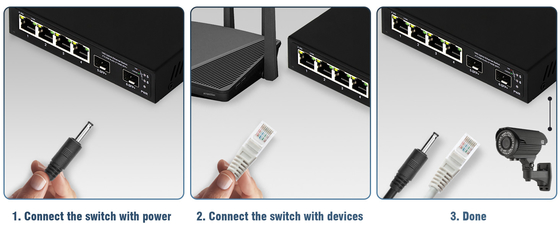 6 port 10g fiber ethernet switch 4* 2.5G RJ45 + 2* 10G SFP+ dukungan oem/odm