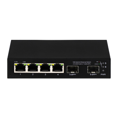 6 port 10g fiber ethernet switch 4* 2.5G RJ45 + 2* 10G SFP+ dukungan oem/odm