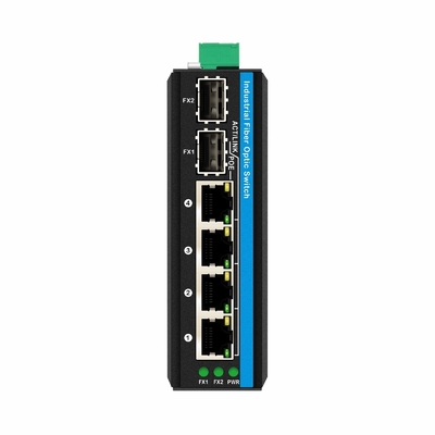 Mini 6 port gigabit Ethernet switch poe switch din rail 2 sfp+ 4 RJ45 DC48-52V dual power input