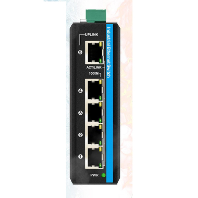 Sakelar Terkelola WEB Gigabit 5 Port Sakelar Jaringan 100/1000M RSTP 802.1Q Berperingkat IP40