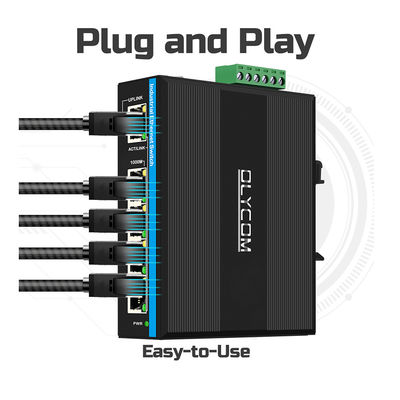 Sakelar Terkelola WEB Gigabit 5 Port Sakelar Jaringan 100/1000M RSTP 802.1Q Berperingkat IP40