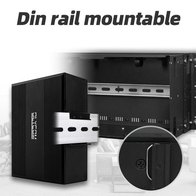 12 port 10/100/1000mbps tidak dikelola din-rail poe switch 4 port SFP+ 8 port RJ45 Ethernet switch