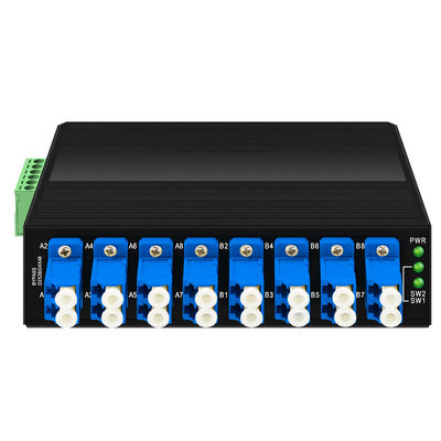 Unit bypass optik industri Konektor LC mode tunggal 12V 24V 48V Din Dipasang CE