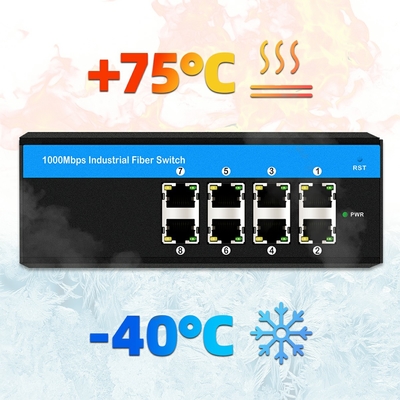Sakelar ethernet port gigabit 8 industri E-Mark 8*RJ45 sakelar jaringan luar ruangan