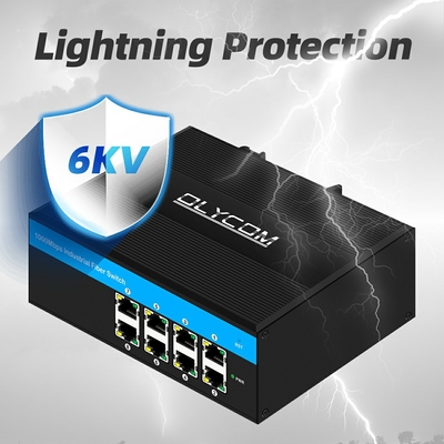 Sakelar ethernet port gigabit 8 industri E-Mark 8*RJ45 sakelar jaringan luar ruangan