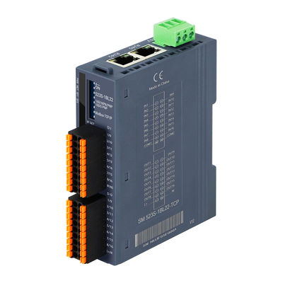 Modul I/O jarak jauh industri Modul PLC Modul Modbus-TCP/IP Modul I/O 100Mbit/s 24VDC Input 16DI + 16DO IP20 Din Rail