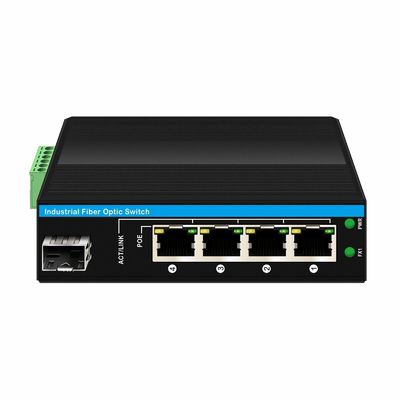 Sakelar Poe Luar Ruangan Gigabit 5 Port Sakelar Serat Industri Mini Sakelar Rel IP40 Din