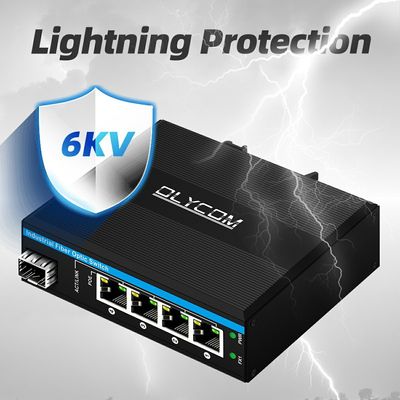 Sakelar Poe Luar Ruangan Gigabit 5 Port Sakelar Serat Industri Mini Sakelar Rel IP40 Din