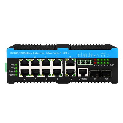 L2 L3 Managed Gigabit Industrial Ethernet Switch Poe Switch 90w 2*2.5G SFP+8*RJ45 Port Outdoor Switch