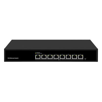 8 Port 10G Ethernet Switch Tidak dikelola Kecepatan Sensor Otomatis Masukan AC Tunggal tanpa kipas