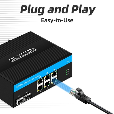8 port gigabit switch tidak dikelola Ethernet POE switch DC48V din rail switch jaringan