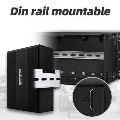 Sakelar terkelola Gigabit 12 port sakelar ethernet 4SFP+8RJ45 DIN-Rail input daya ganda