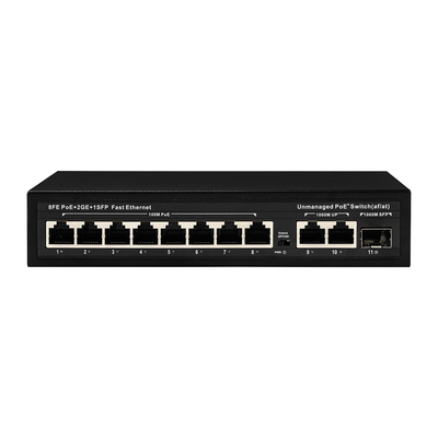 Extended Range 8-Port PoE Switch 10/100M dengan konsumsi 120W/150W dan cakupan 250m