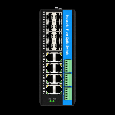Managed 16 Port Gigabit Poe Switch Din-rail Network Switch 8RJ45+8SFP Dengan 4*RS485+2*CAN BUS