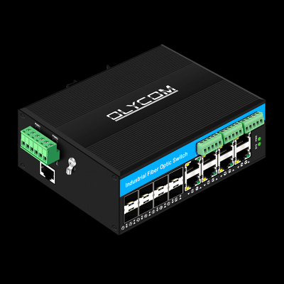 Managed 16 Port Gigabit Poe Switch Din-rail Network Switch 8RJ45+8SFP Dengan 4*RS485+2*CAN BUS