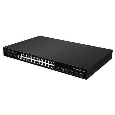 24 Port 2.5G Ethernet L3 Managed Switch Dengan 10G Fiber Uplink Single AC Input
