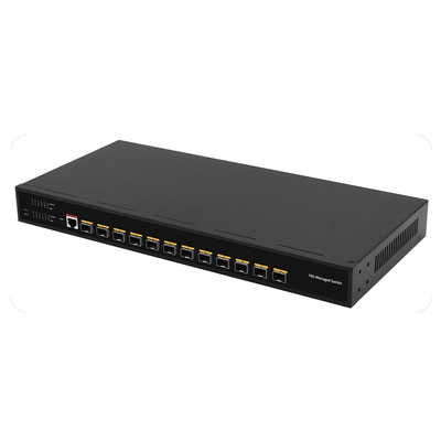 10G Fiber L3 Managed Switch 12 Port Port Full Optic Ports Konsol yang Dapat Dikelola AC Input