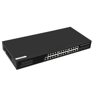 24 Port Gigabit Managed Switch dengan 1G Fiber Uplink Layer 2 Managed Commercial Grade