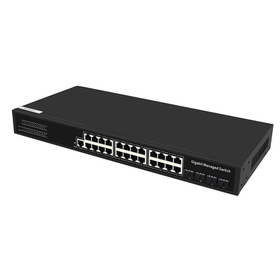 24 Port Gigabit Managed Switch dengan 1G Fiber Uplink Layer 2 Managed Commercial Grade
