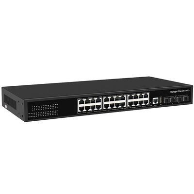 10g sakelar yang dapat dikelola 24 port gigabit cincin tembaga erps dikelola serat 1g/2.5g