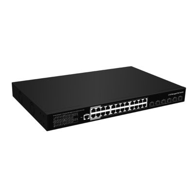 24 Port 2.5G PoE Managed Switch 10G Fiber Uplink L3 Layer 400W Anggaran AC Input CE