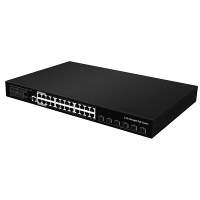 24 Port 2.5G PoE Managed Switch 10G Fiber Uplink L3 Layer 400W Anggaran AC Input CE